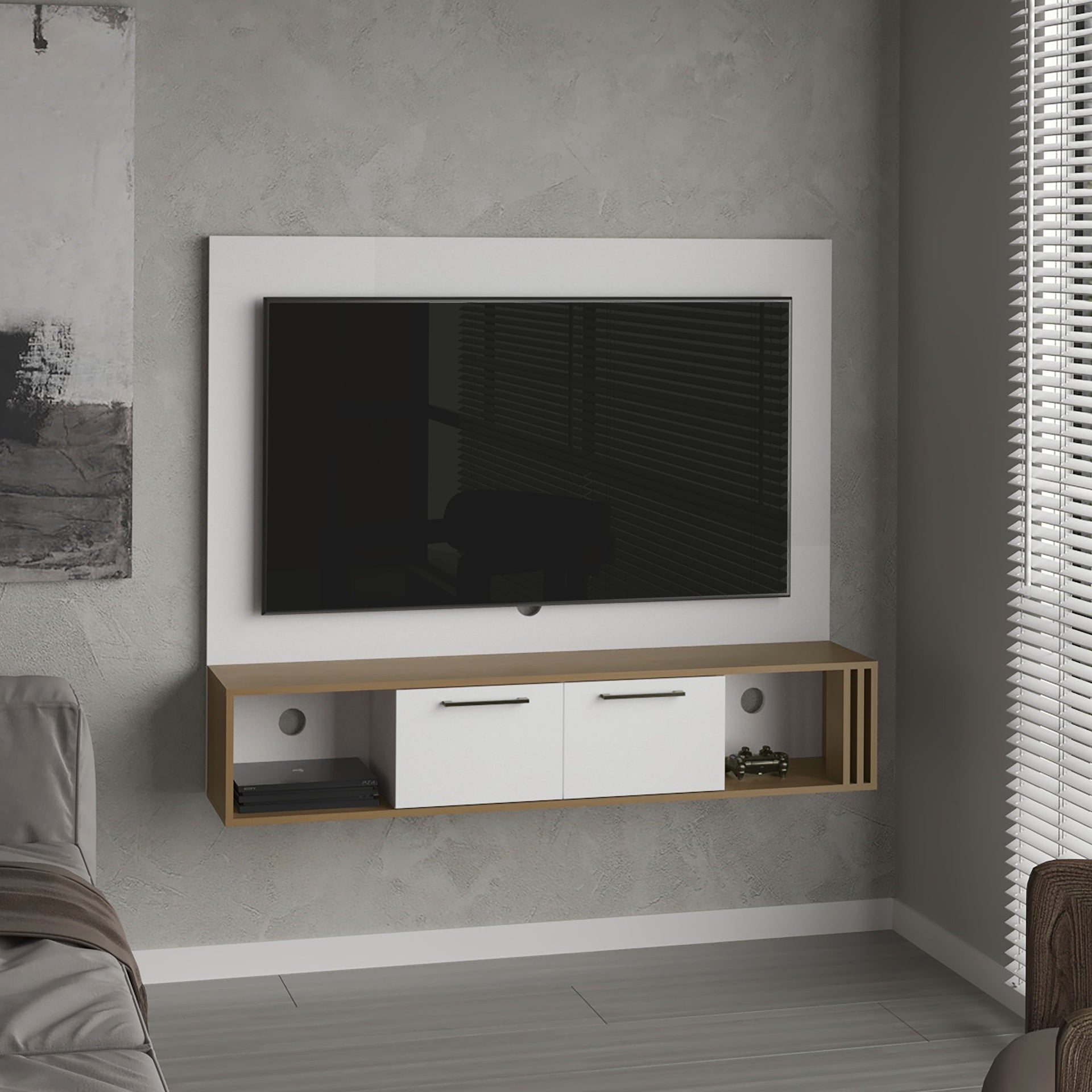 Entertainment Center, 2 Doors, 4 Shelves