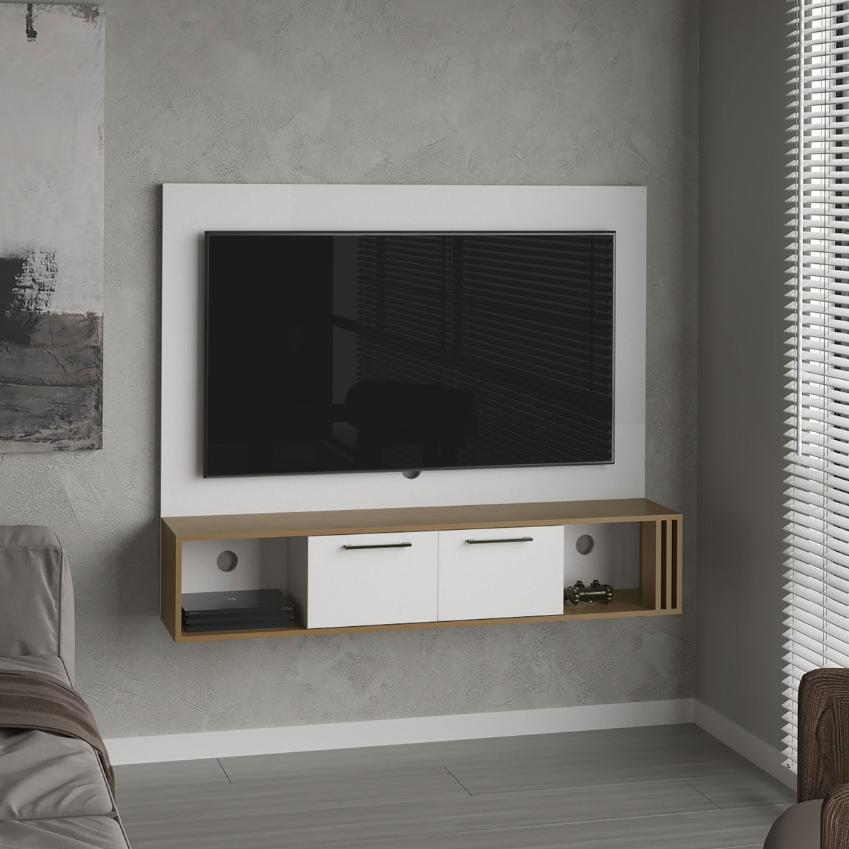 Entertainment Center, 2 Doors, 4 Shelves