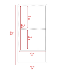 Medicine Single Door Cabinet 35" H, Two Interior Shelves, One External Shelf, Black