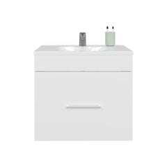 Bathroom Vanity with Sink, 1 Drawer, White
