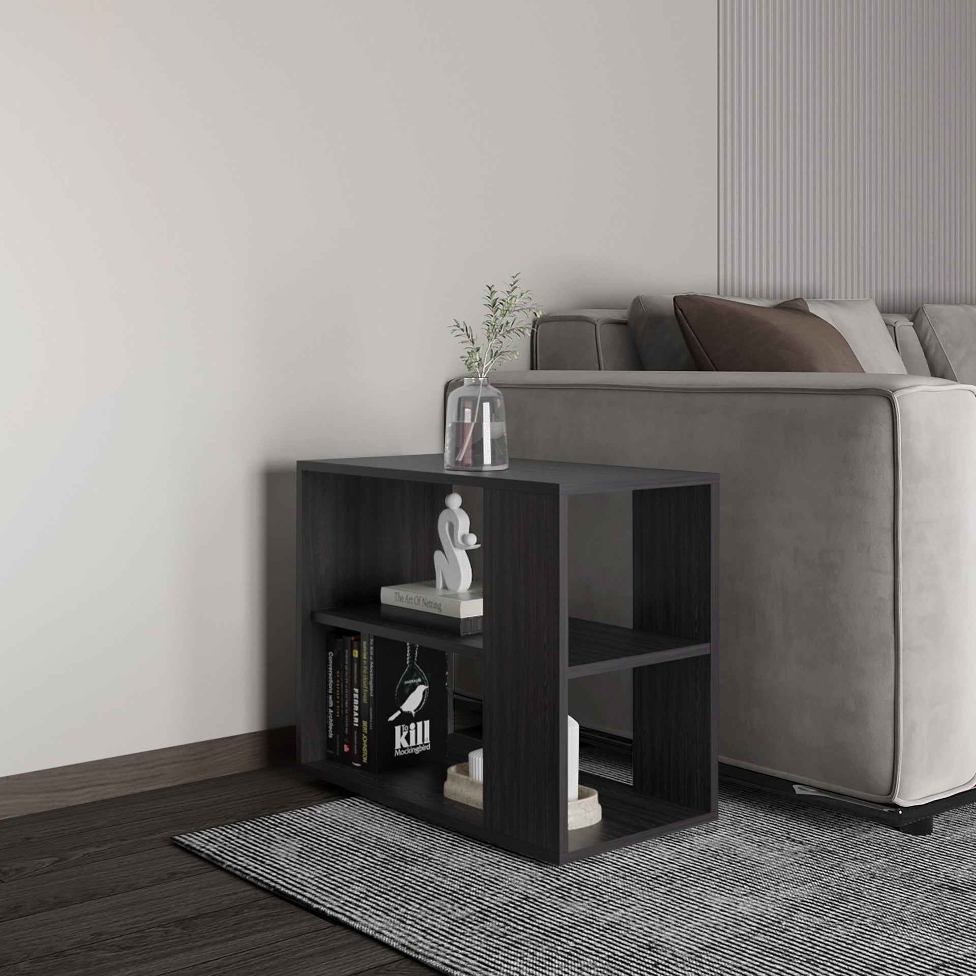 Sideboard Table, 4 Legs, 2 Shelves