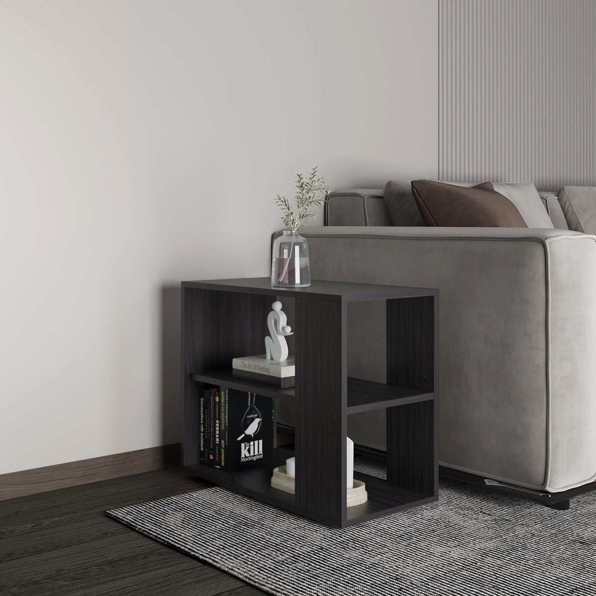 Sideboard Table, 4 Legs, 2 Shelves