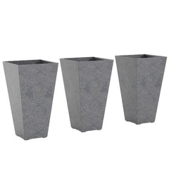 Set of 3 Tall Planters,Plastic Flower Pots