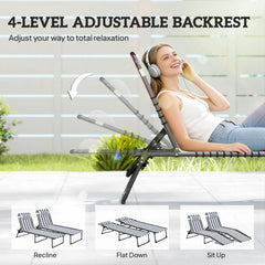 Outdoor Chairs,2 Folding Chaise Lounge