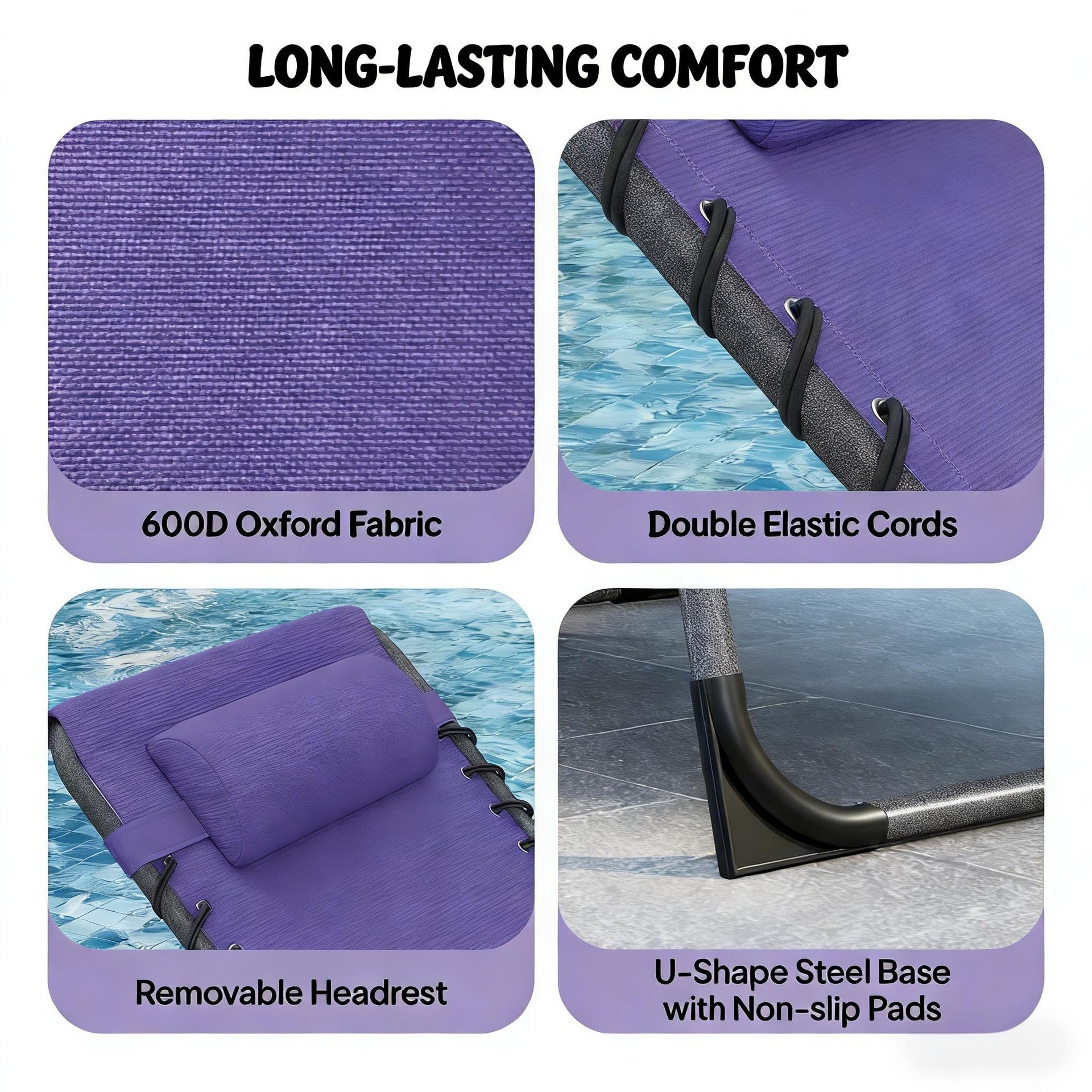 Portable Tanning Chair,Folding Outdoor Chaise Lounge Chair