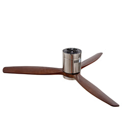 Hot sales 52 Inch Modern Ceiling Fan With 3 Color Dimmable 3 Solide Wood Blades Remote Control Reversible DC Motor With Led Light