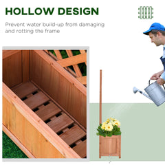 Outsunny Wooden Raised Garden Bed with Trellis, 46" Planter Box, to Grow Vegetables, Herbs, and Flowers for Backyard, Patio, Brown