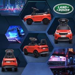Qaba Land Rover Licensed 6V Ride on Push Car, 2 in 1 Sliding Car, Battery Powered Electric Car for Kids with Headlights Music Horn for 18-60 Months, Red