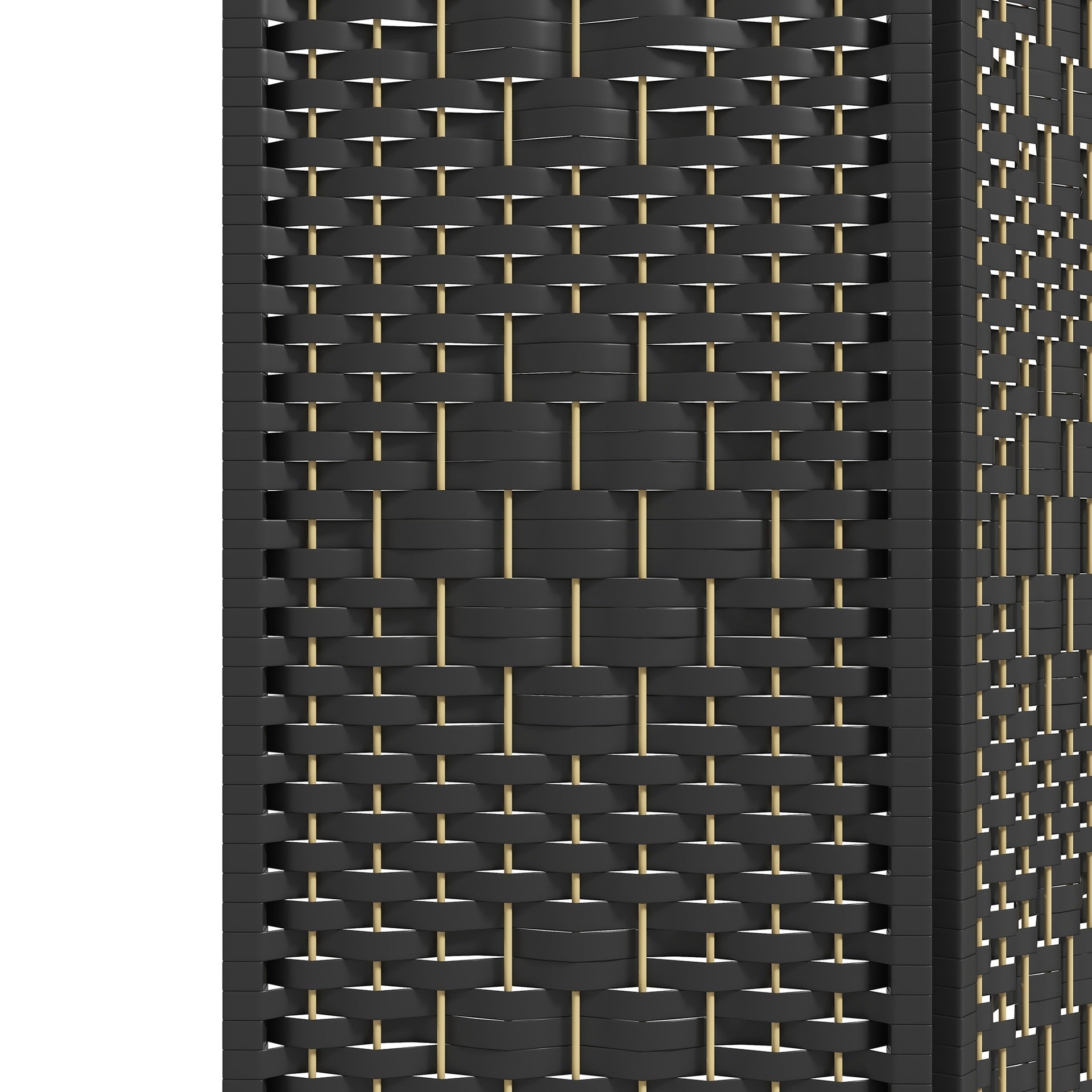 HOMCOM 6 Panel Room Divider, Folding Privacy Screen, 5.6' Room Separator, Wave Fiber Freestanding Partition Wall Divider, Black