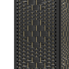 HOMCOM 6 Panel Room Divider, Folding Privacy Screen, 5.6' Room Separator, Wave Fiber Freestanding Partition Wall Divider, Black