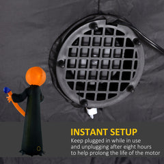 Outsunny 10ft Inflatable Halloween Pumpkin Head Ghost with Hammer, Blow Up Halloween Decoration Outdoor LED Yard Display, Waterproof