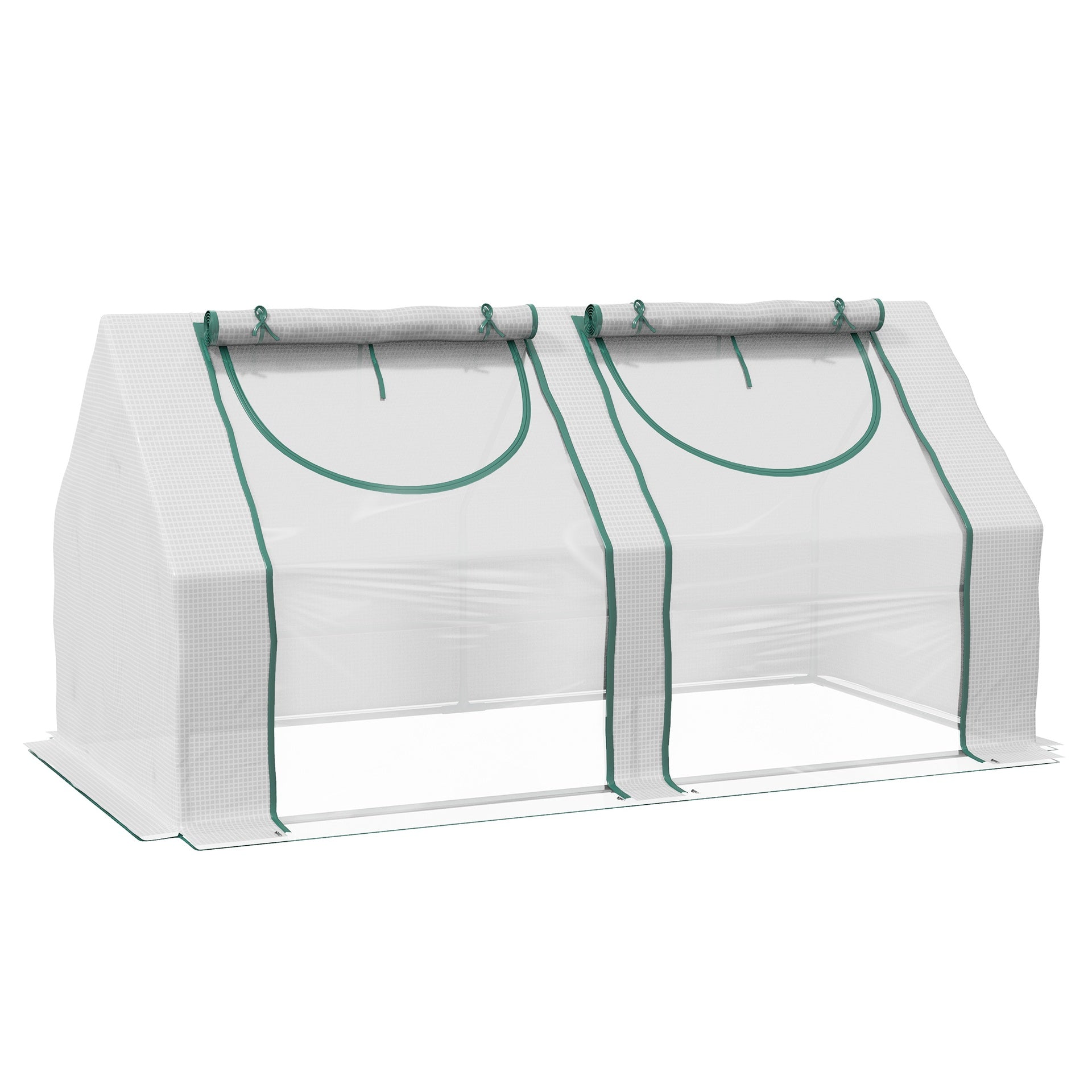 Outsunny 6' x 3' x 3' Portable Greenhouse, Garden Green House with 2 PE/Plastic Covers, Steel Frame and 2 Roll Up Windows, Clear