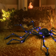 HOMCOM 3.25" Outdoor Halloween Decoration, Light-up Oversized Spider Halloween Prop with Light Up Bendable Legs