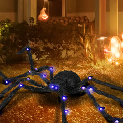 HOMCOM 3.25" Outdoor Halloween Decoration, Light-up Oversized Spider Halloween Prop with Light Up Bendable Legs