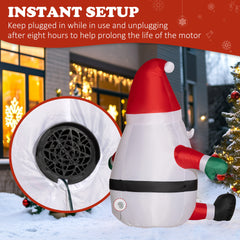 Outsunny 6' Inflatable Christmas Santa Claus with Rotating Magic Ball Light, Blow-Up Outdoor Yard Display for Lawn Garden Party