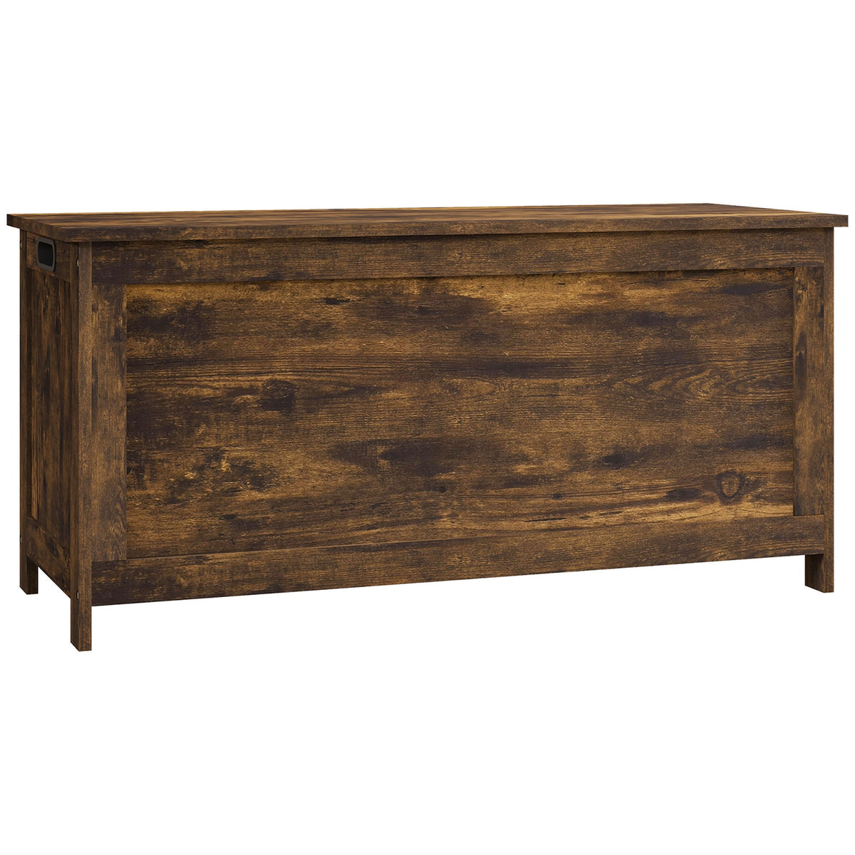 HOMCOM 39.4 inch Storage Chest w/ 2 Safety Hinges, Wooden Box, Rustic Brown