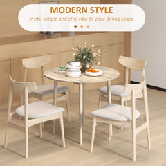 HOMCOM 35" Small Kitchen Table, Collapsible Drop Leaf Table for Small Spaces, Round Folding Dining Table with Solid Wood Legs for Kitchen, Dining Room, Oak Color