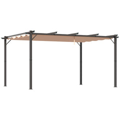 Outsunny 10' x 13' Aluminum Patio Pergola with Retractable Pergola Canopy, Backyard Shade Shelter for Porch, Outdoor Party, Garden, Grill Gazebo, Charcoal Gray