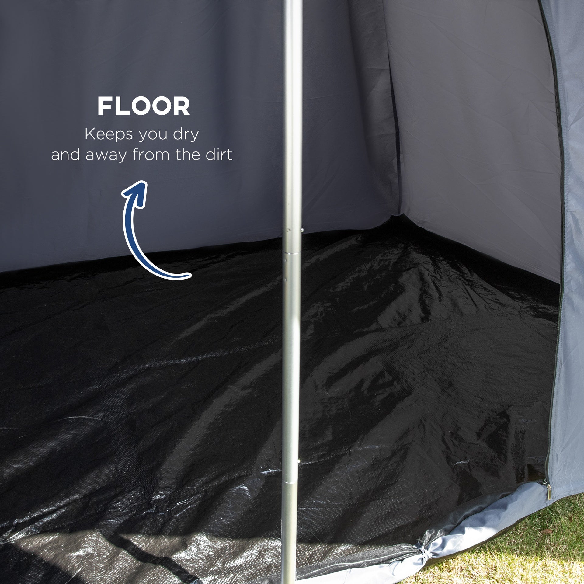 Outsunny 15.4'x15.4'x8.5' Teepee Tent, Waterproof Camping Tent with Porch Area, Floor and Carry Bag, for 2-3 Person Outdoor Backpacking Camping Hiking, Blue