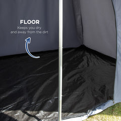 Outsunny 15.4'x15.4'x8.5' Teepee Tent, Waterproof Camping Tent with Porch Area, Floor and Carry Bag, for 2-3 Person Outdoor Backpacking Camping Hiking, Blue
