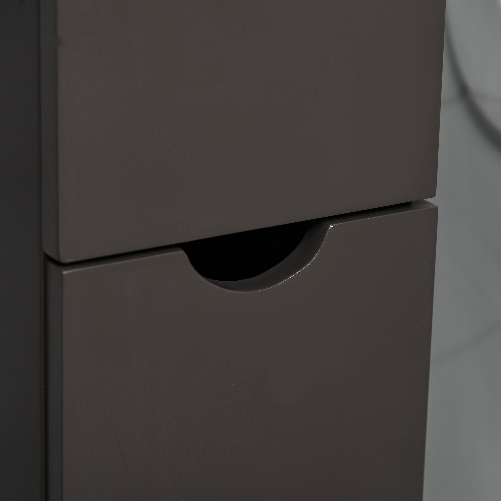 HOMCOM 54" Tall Bathroom Storage Cabinet, Freestanding Linen Tower with 2-Tier Shelf and Drawers, Narrow Side Floor Organizer, Brown