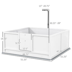 PawHut Whelping Box for Dogs with Retractable Light Stand, Birth Dog Whelping Box for Puppies with Pig Rail, Pee PadAdjustable Height Door for Small, Medium & Large Breed Dogs, 49" x 48"