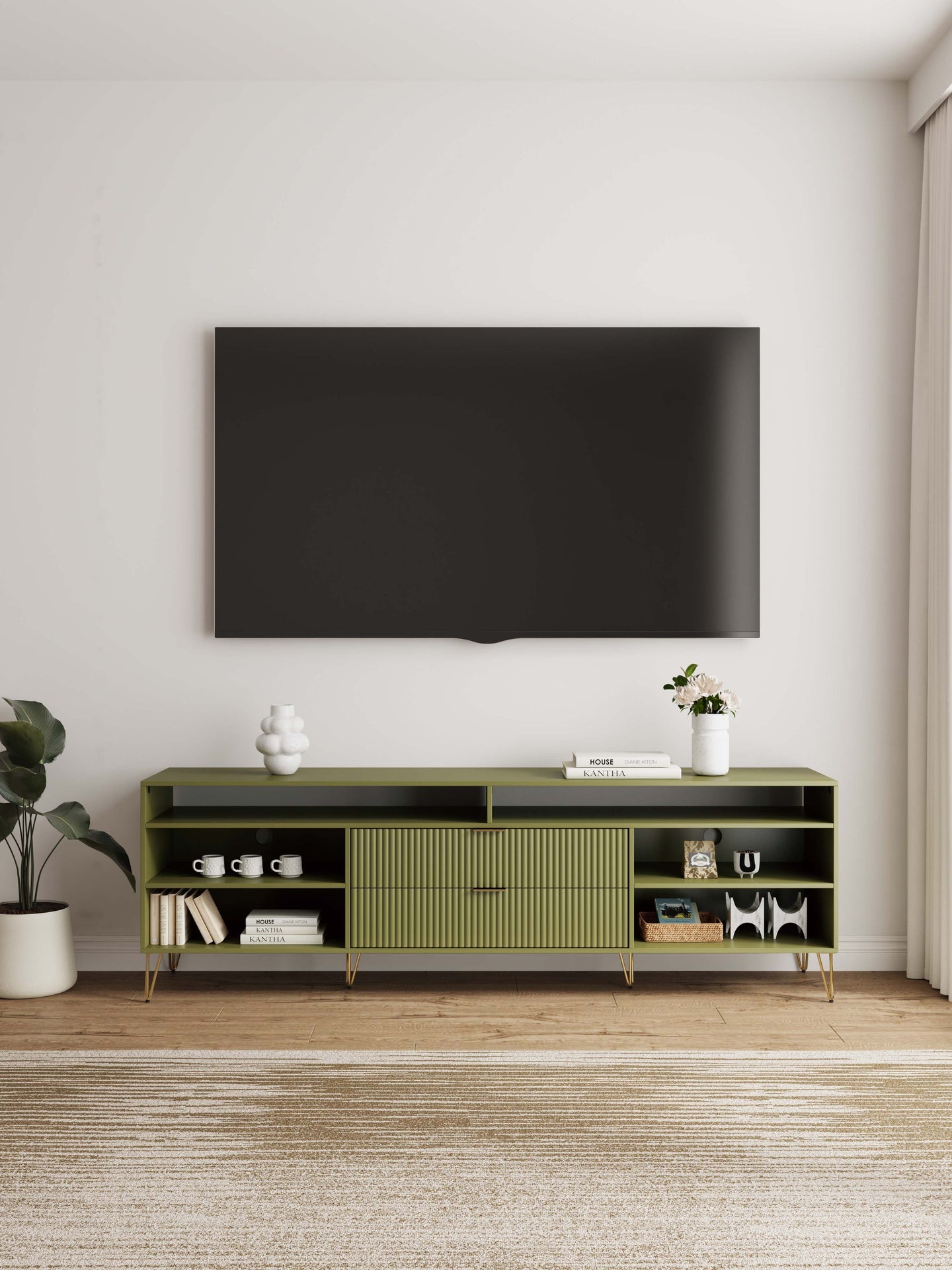 TV Stand in Olive Green