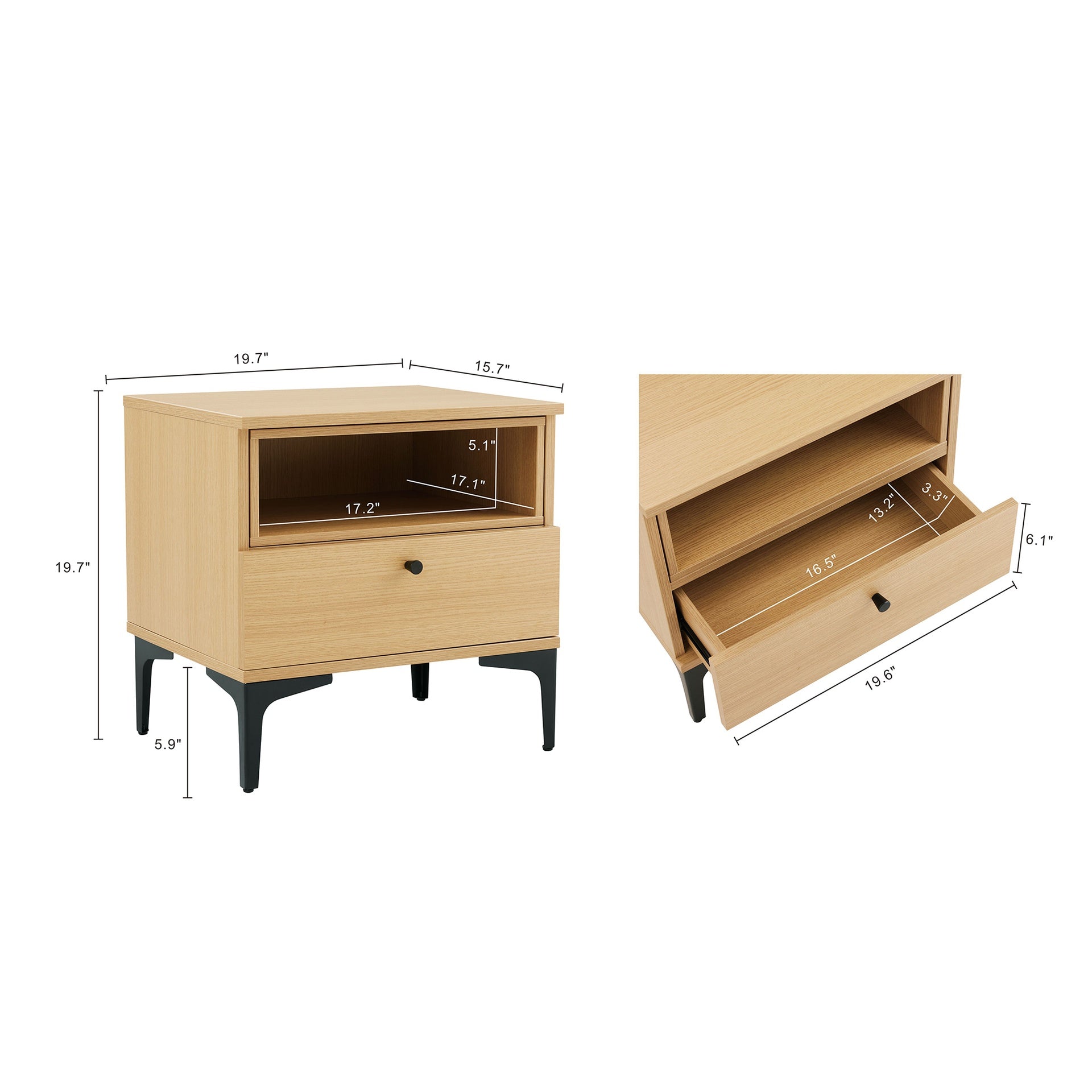 Nightstand in Light Oak