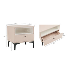 Nightstand in Pale Rose and White