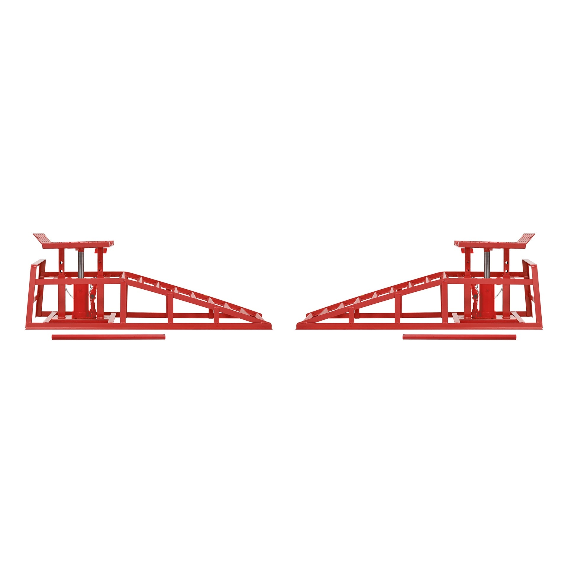 Auto Car Truck Service Ramps Lifts with Pedal, Garage Car Lift Hydraulic Ramps 5 Ton,Automotive Hydraulic Lift Repair Frame Lift(2 Pack) red color