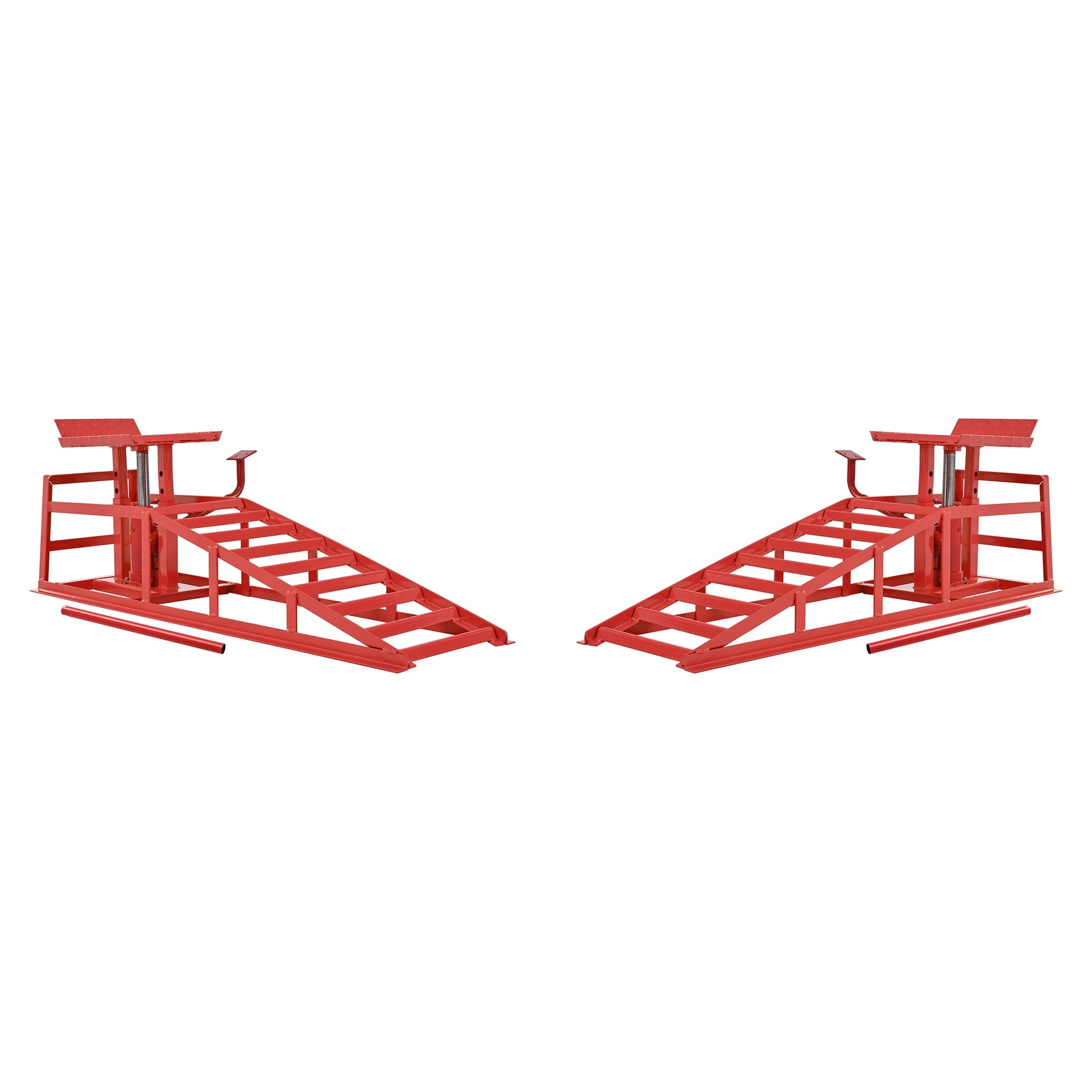 Auto Car Truck Service Ramps Lifts with Pedal, Garage Car Lift Hydraulic Ramps 5 Ton,Automotive Hydraulic Lift Repair Frame Lift(2 Pack) red color