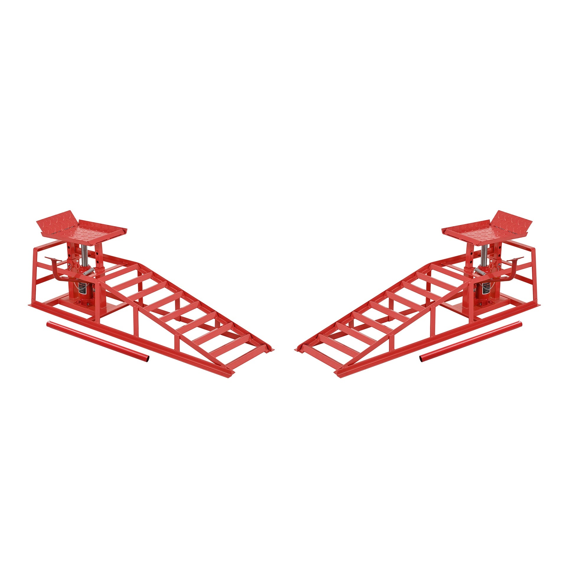 Auto Car Truck Service Ramps Lifts with Pedal, Garage Car Lift Hydraulic Ramps 5 Ton,Automotive Hydraulic Lift Repair Frame Lift(2 Pack) red color