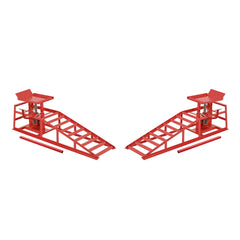 Auto Car Truck Service Ramps Lifts with Pedal, Garage Car Lift Hydraulic Ramps 5 Ton,Automotive Hydraulic Lift Repair Frame Lift(2 Pack) red color