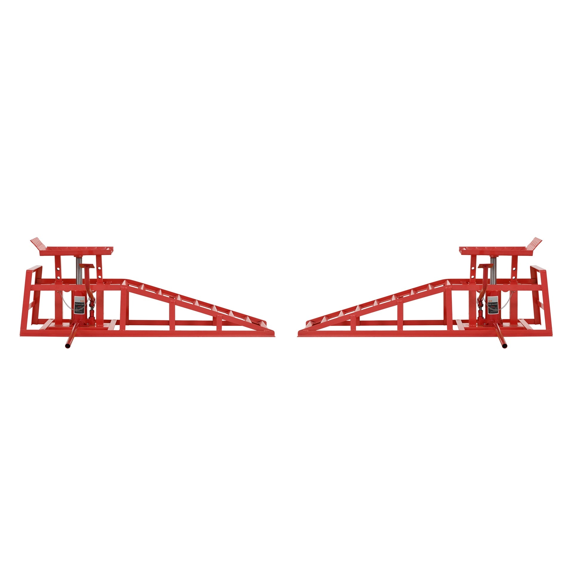 Auto Car Truck Service Ramps Lifts with Pedal, Garage Car Lift Hydraulic Ramps 5 Ton,Automotive Hydraulic Lift Repair Frame Lift(2 Pack) red color