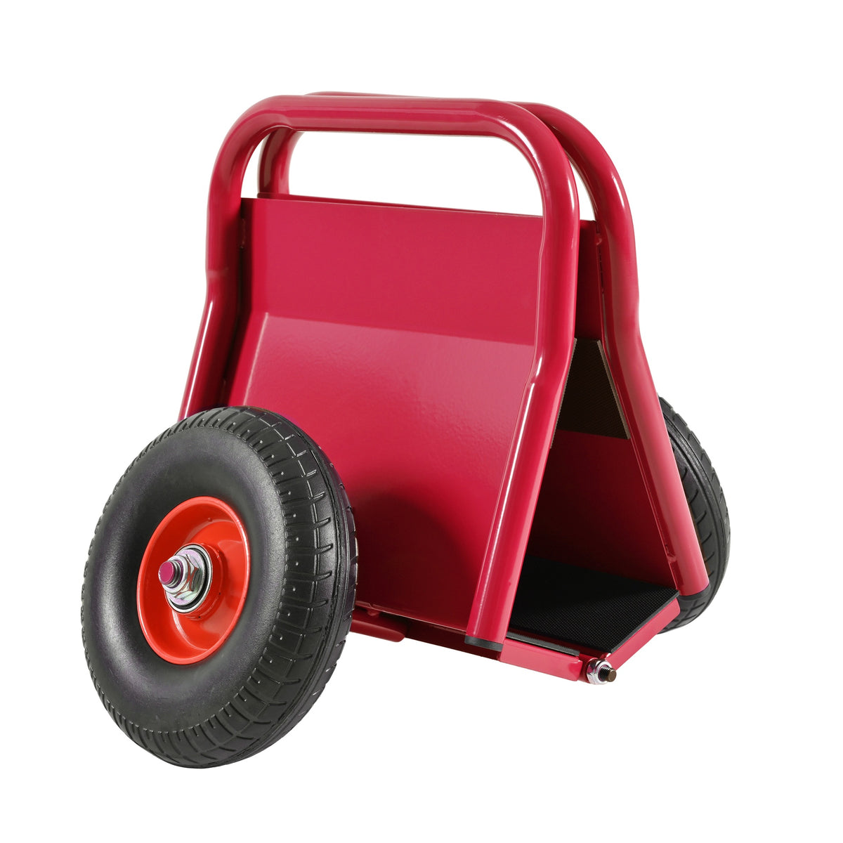 Super Weight 1000 LBS Heavy Duty Panel Dolly, Slab Dolly, Two Nice Handles, 10" Solid Rubber Tires, All-Terrain Movement for Heavy Drywall Sheet & Door Material (Red)