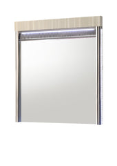 Leonor Modern Style Mirror with LED in Gray with clean linear detailing(INCLUDES MIRROR ONLY NOT DRESSER)