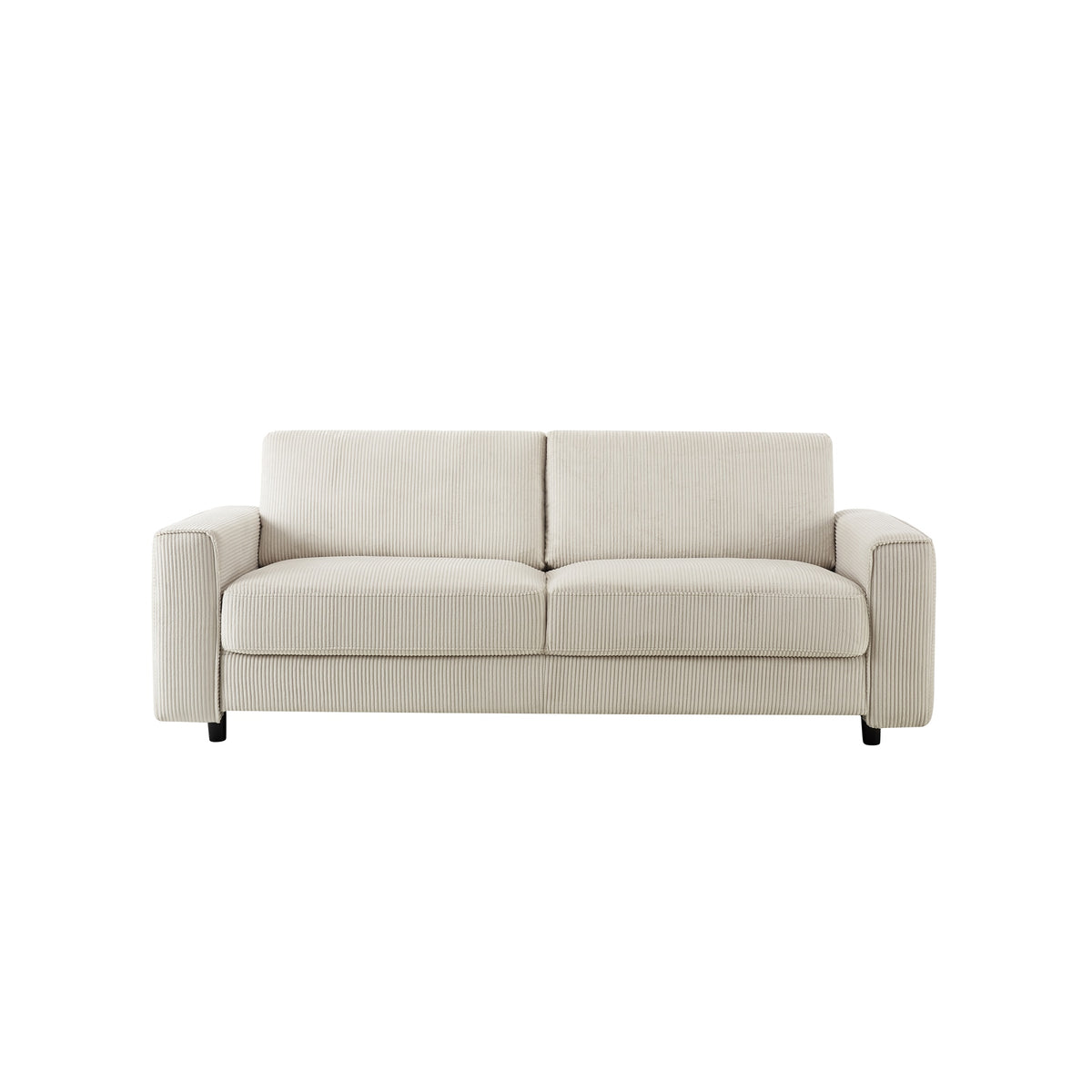 Modern Minimalist 3-Seater Corduroy Sofa, Beige, Suitable for Daily Home Use