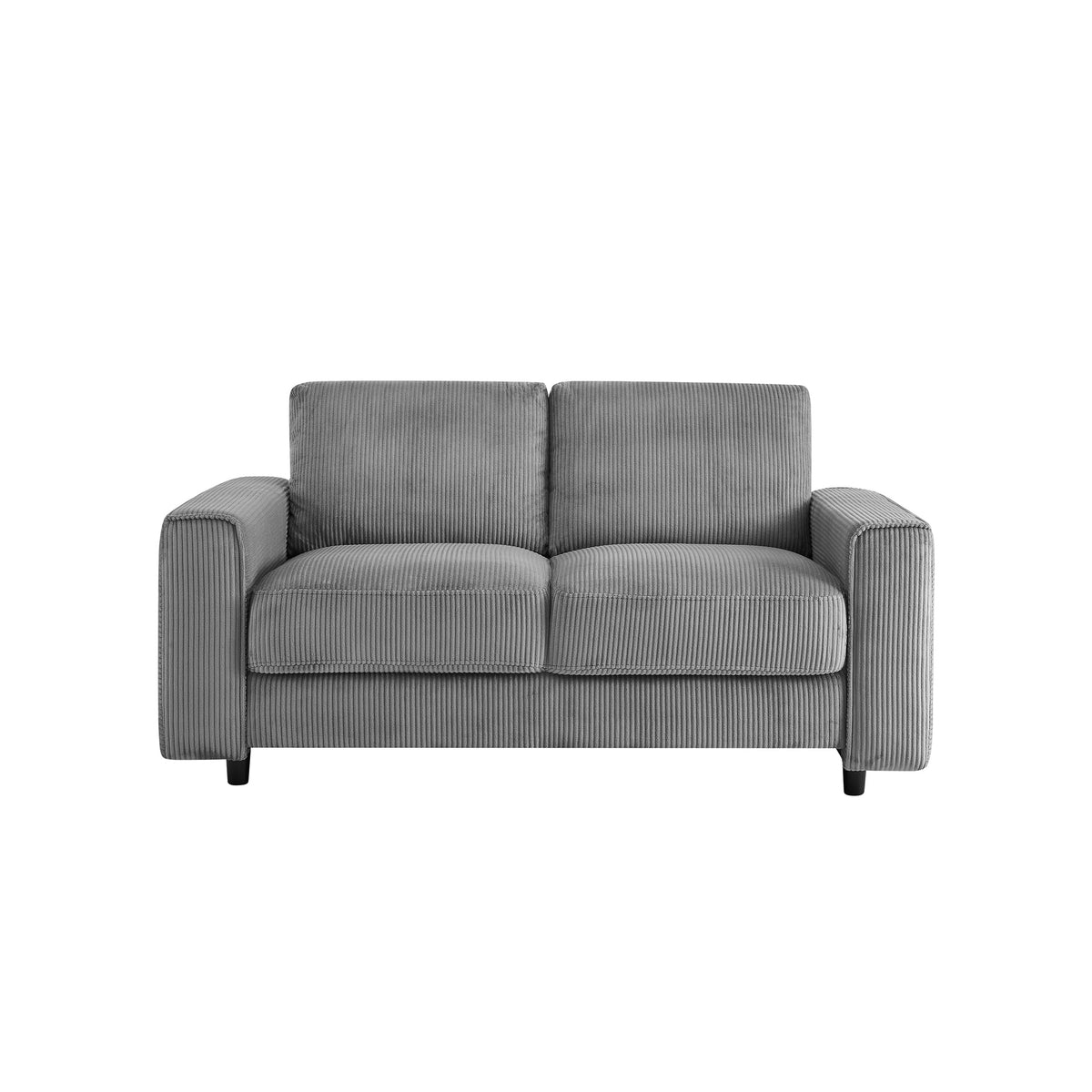 Modern Minimalist 2-Seater Corduroy Sofa, Grey, Suitable for Daily Home Use