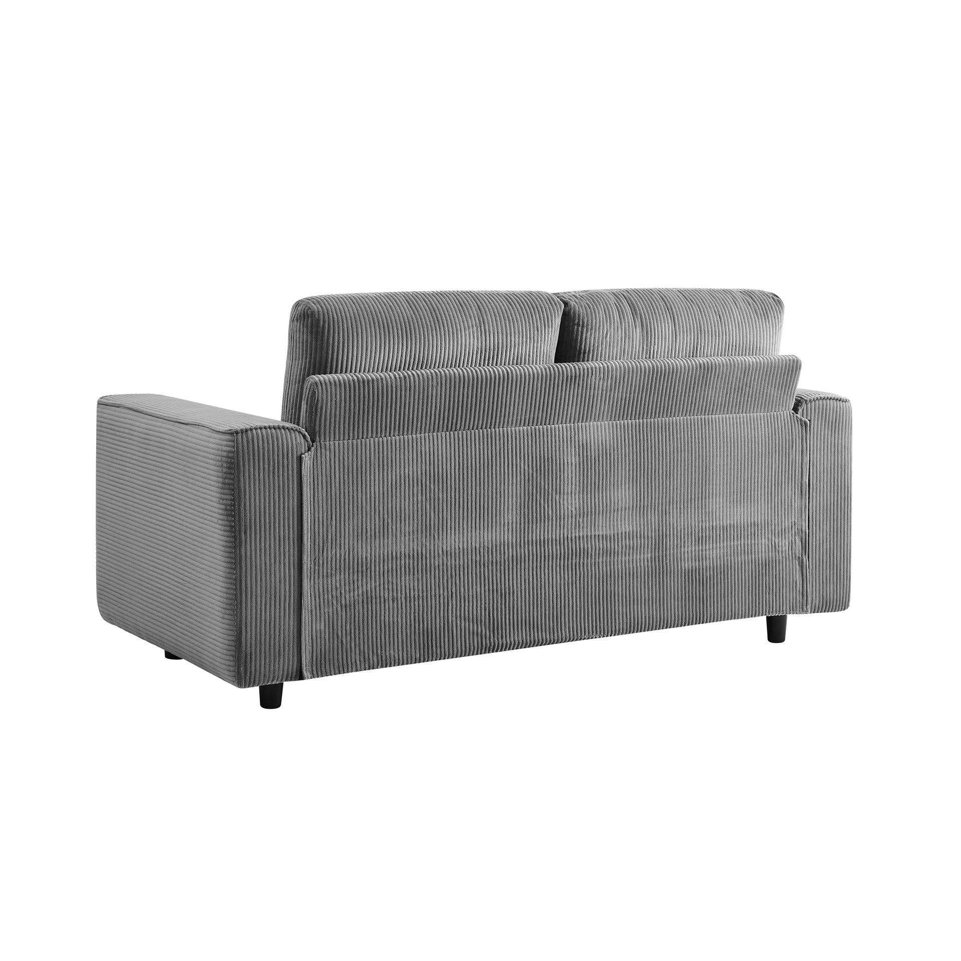 Modern Minimalist 2-Seater Corduroy Sofa, Grey, Suitable for Daily Home Use