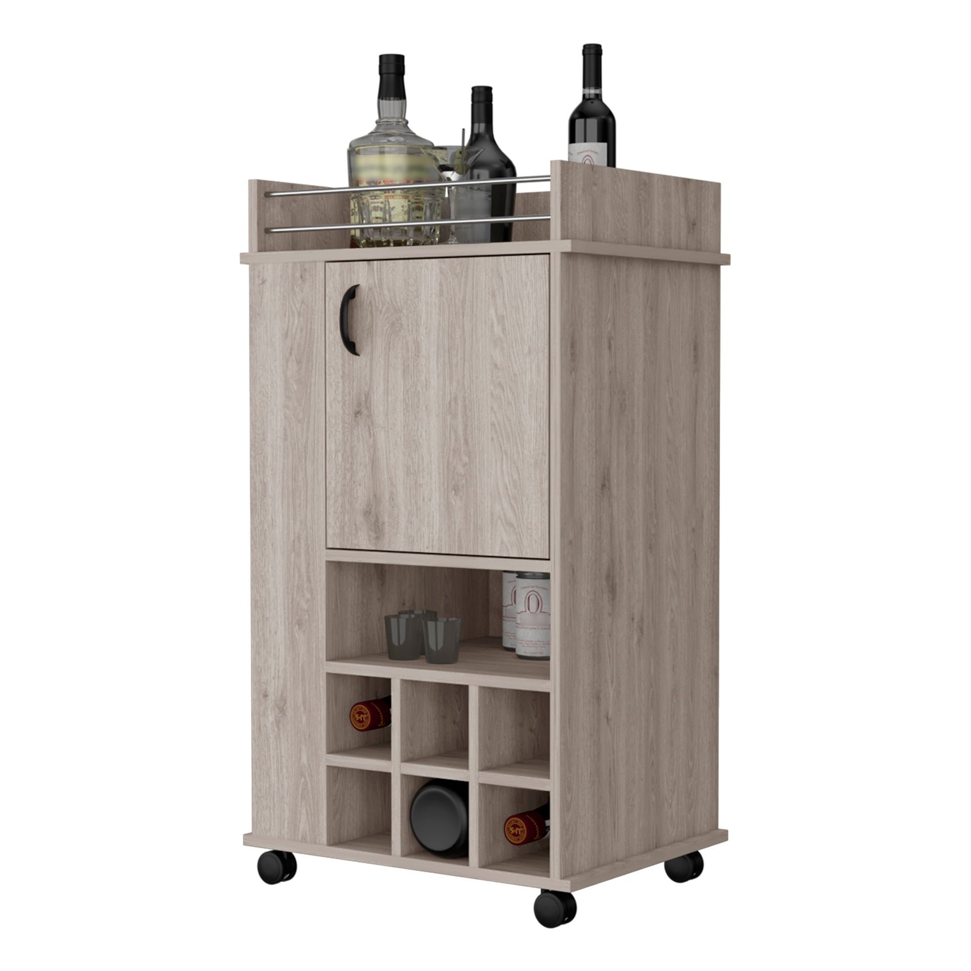 Anson Computer Desk with 4-Tier Bookcase and 1-Door Cabinet