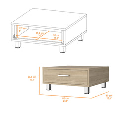 Myers Coffee Table, Four Legs, One Drawer