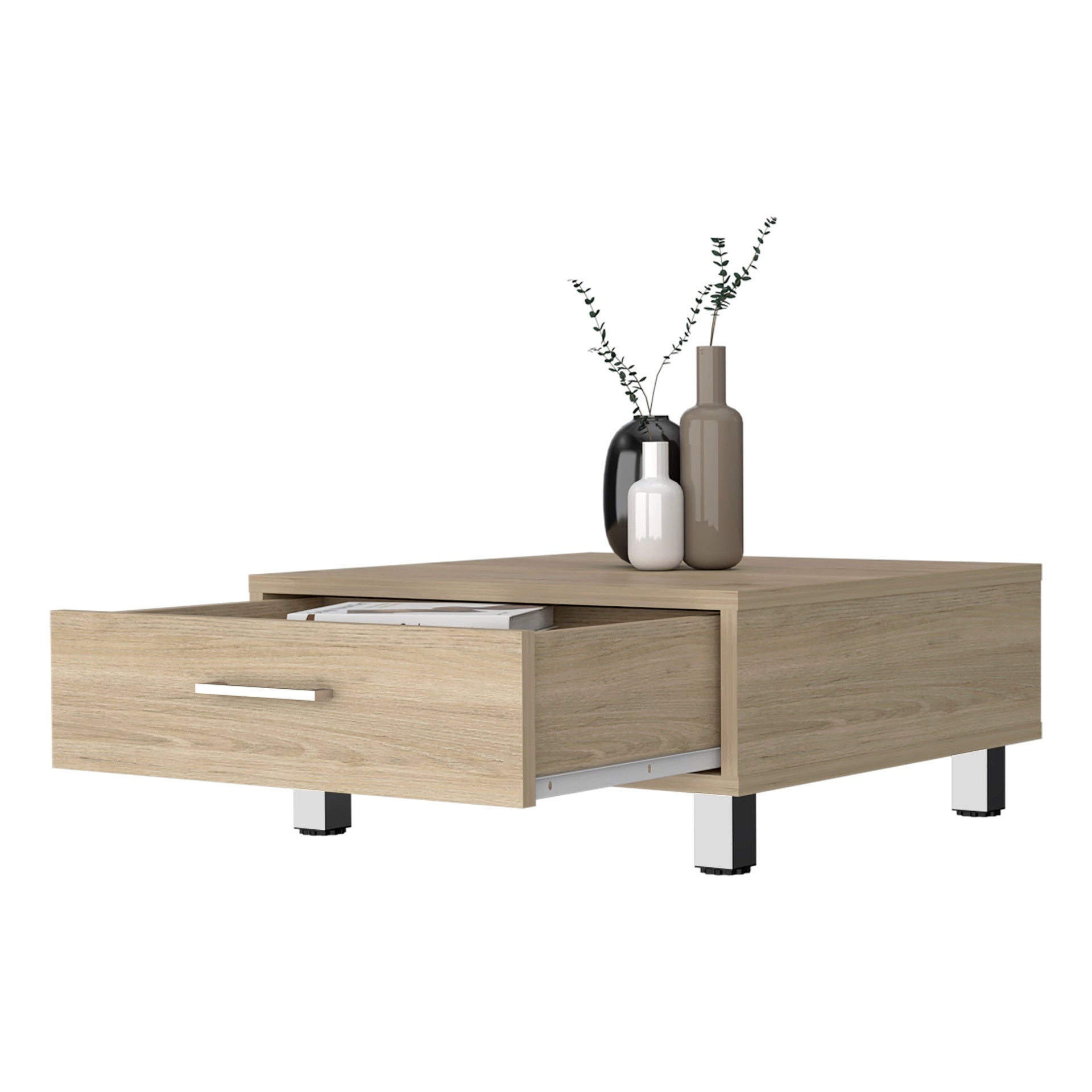 Myers Coffee Table, Four Legs, One Drawer