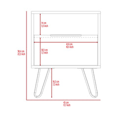 Vienna Nightstand, Shelves, Hairpin Legs