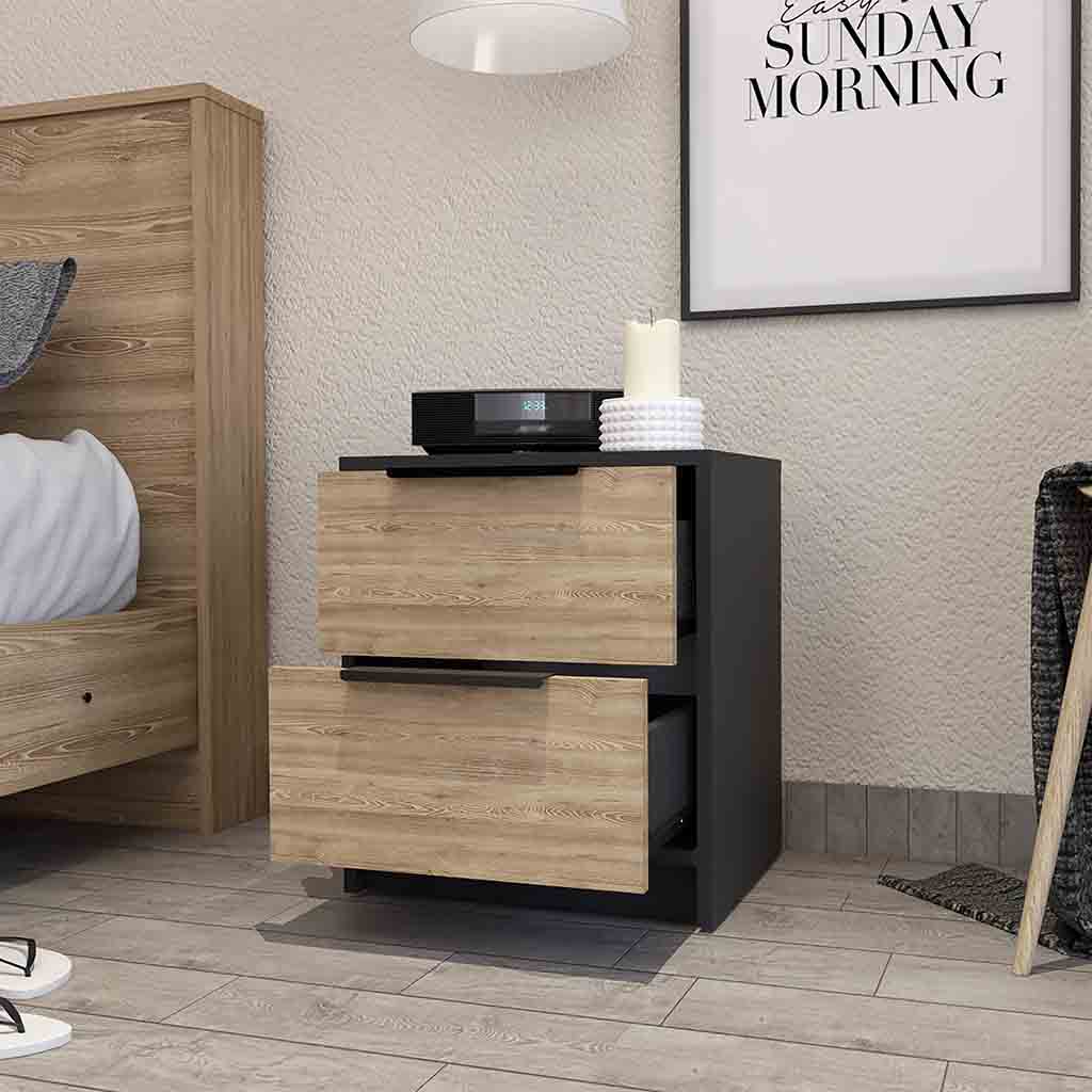 Washington Nightstand, Two Large Drawers