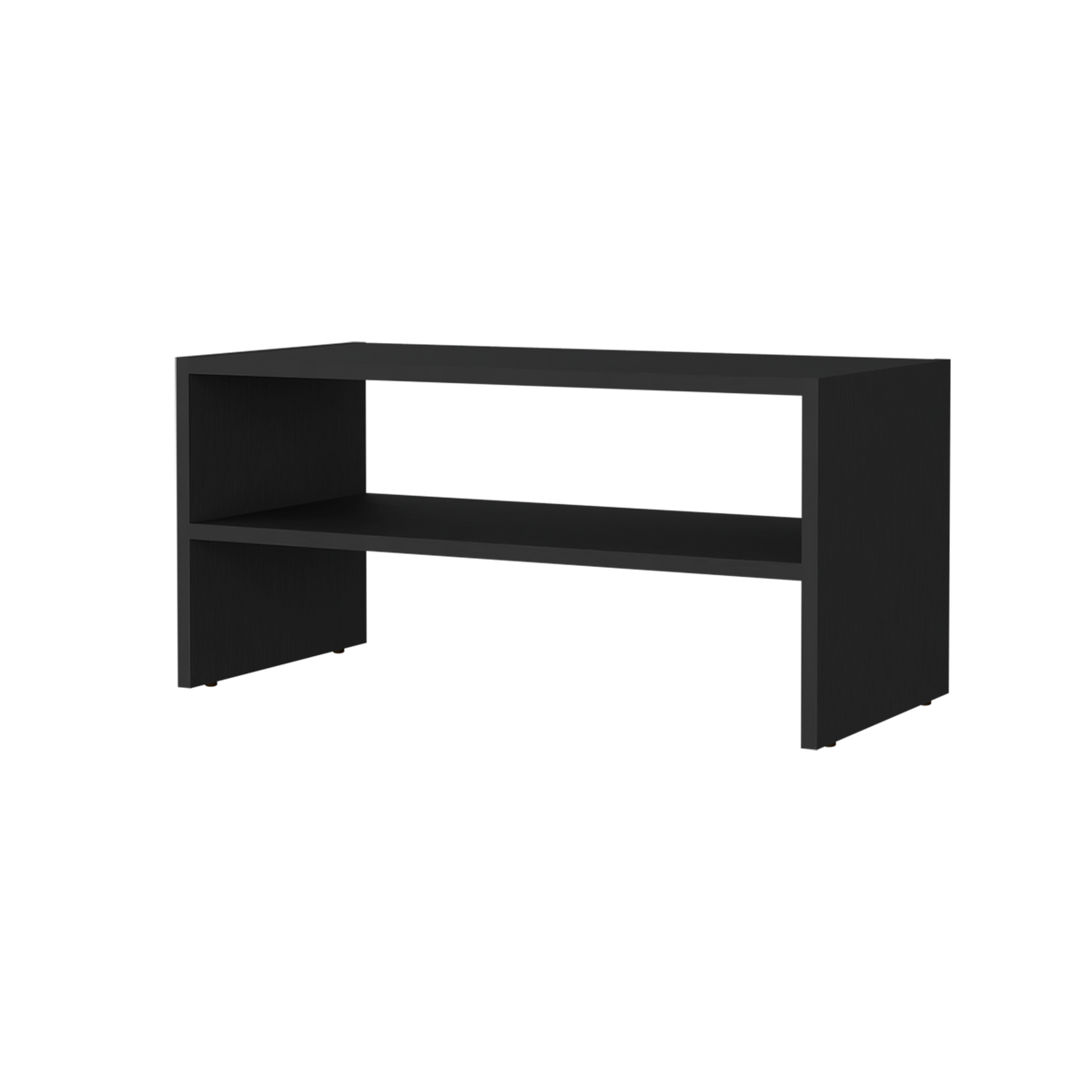 Norris shoe rack in melamine with 2 shelves,black
