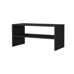 Norris shoe rack in melamine with 2 shelves,black