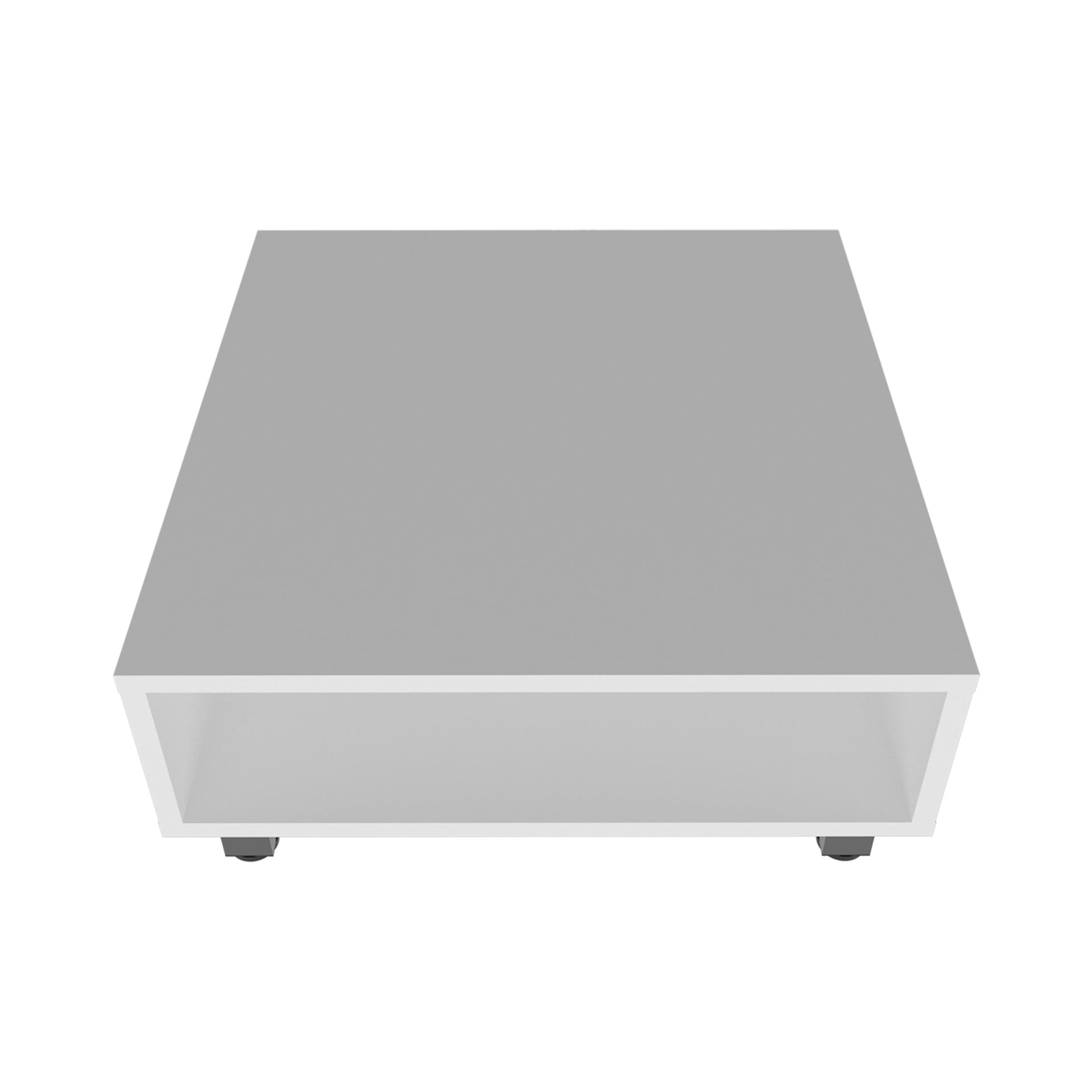 Avondale Coffee Table in Melamine with Open Storage, white