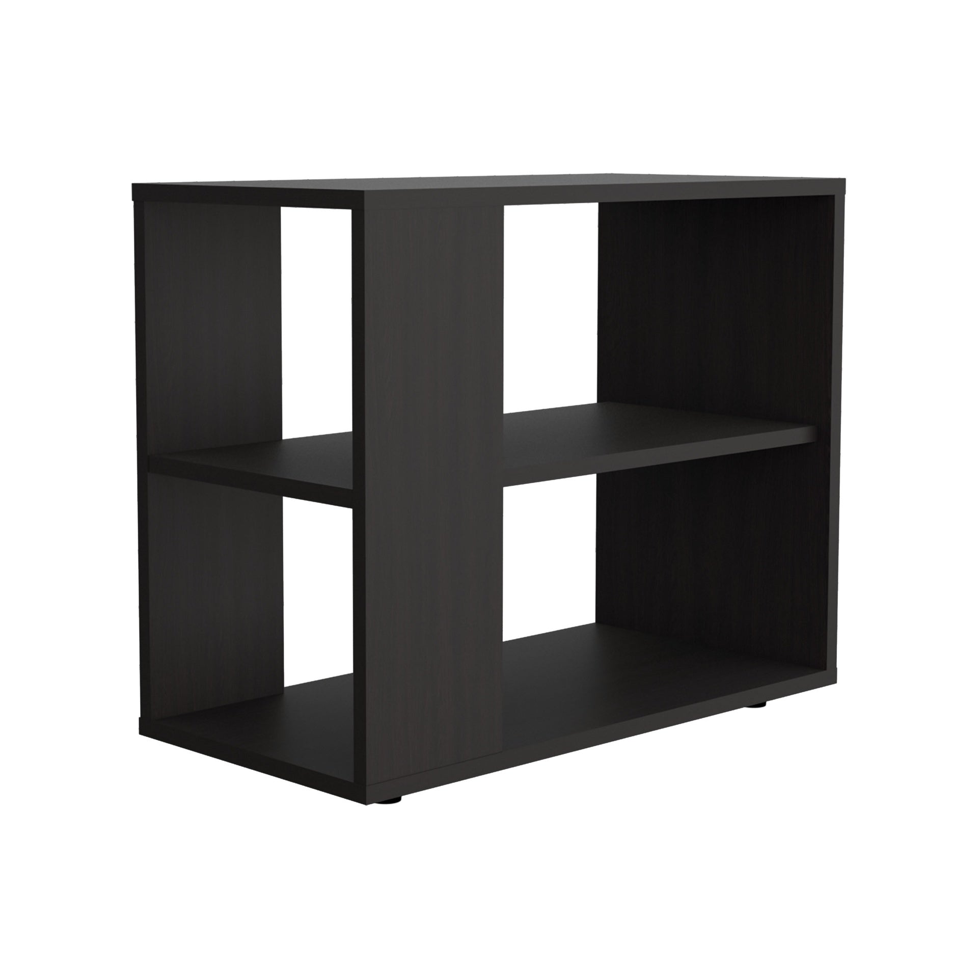 Rio Verde Side Table in Melamine with Open Storage, Wengue