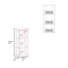 FM FURNITURE Modoc Bookcase in Melamine with Open Storage, White