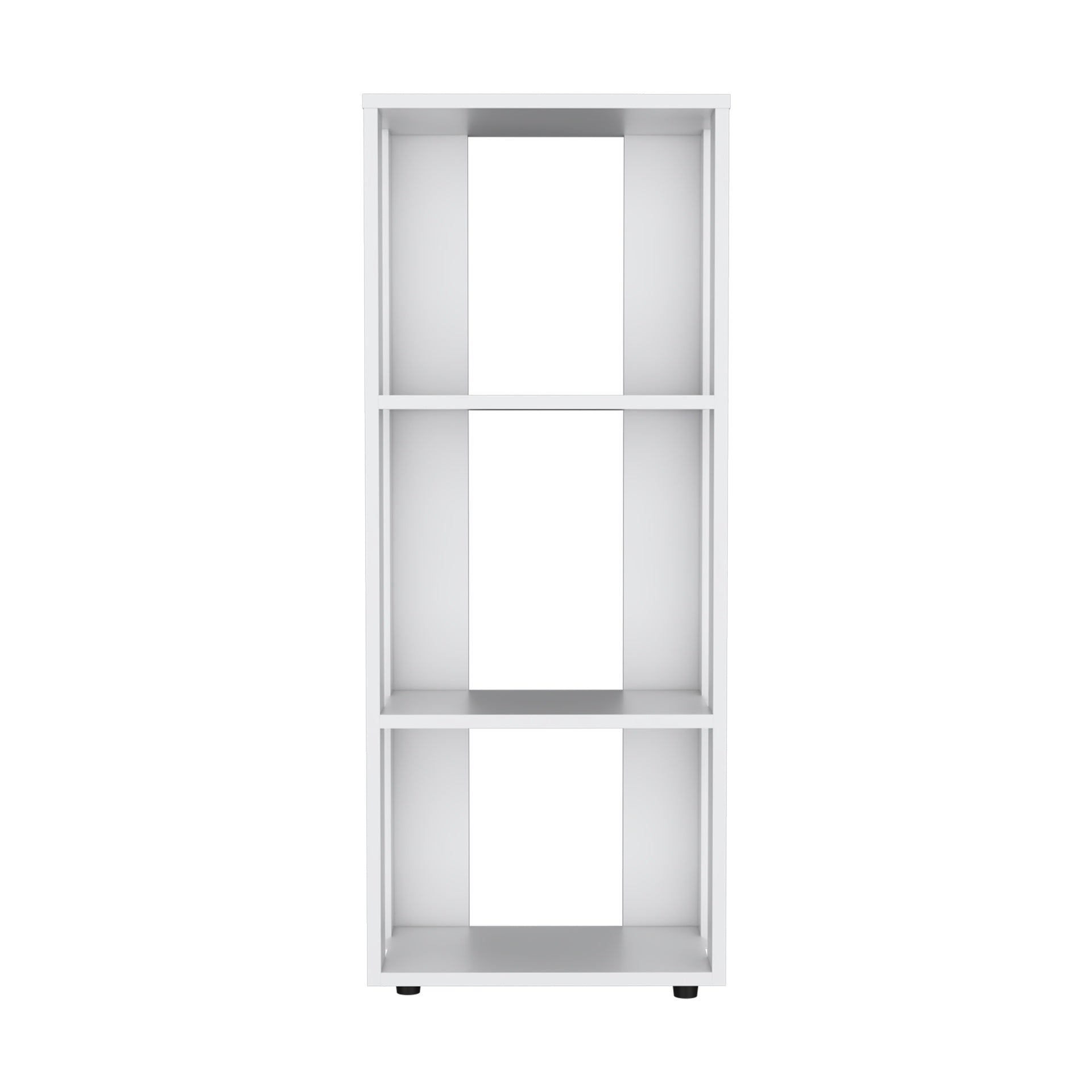 FM FURNITURE Modoc Bookcase in Melamine with Open Storage, White